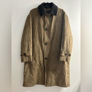 Jos A Bank Men’s chore Trench Coat Beige Long Removable Plaid Wool Blend Liner